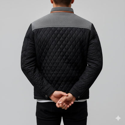 Puffer jacket for men with zip front