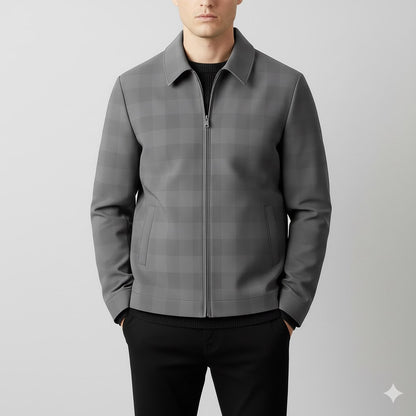 Men's checked tailored blazer with notch lapel