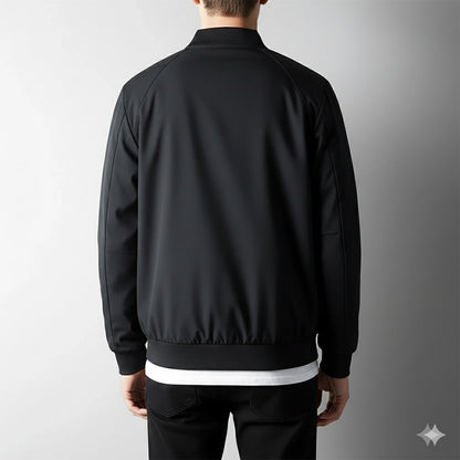 Men's softshell bomber jacket with zip front