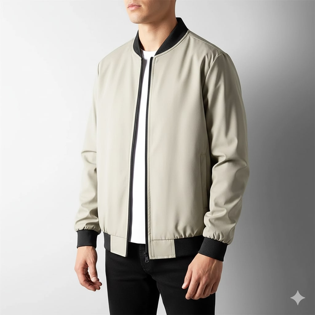 Softshell bomber jacket for men - beige