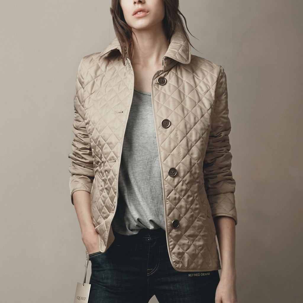 Women's autumn jacket for everyday layering wear - beige
