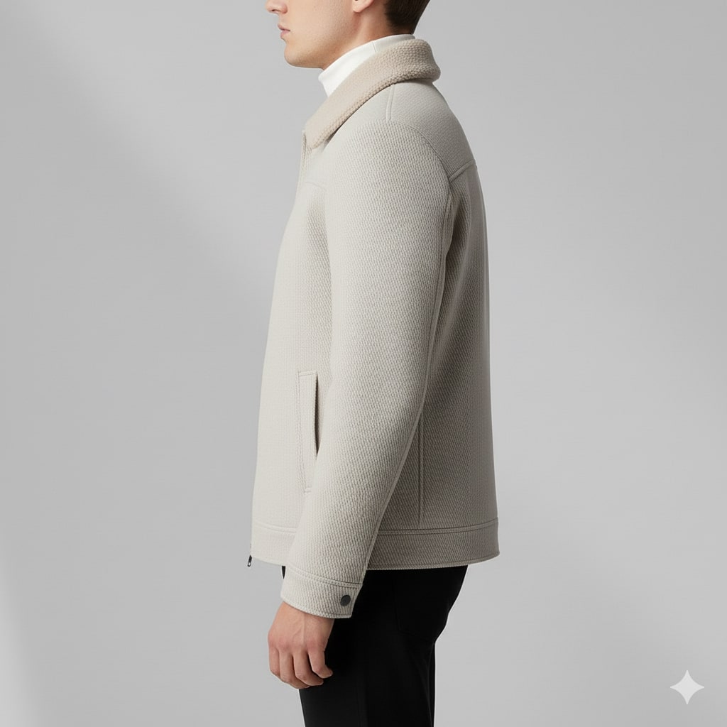 Blazer for men with textured wool blend fabric