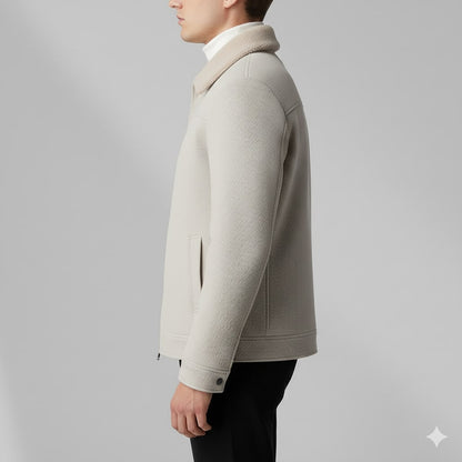 Blazer for men with textured wool blend fabric