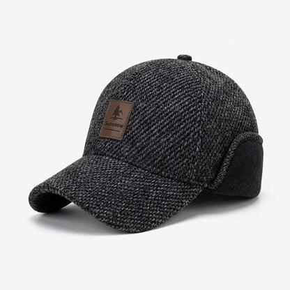 Fleece-lined cap with ear flaps - grey