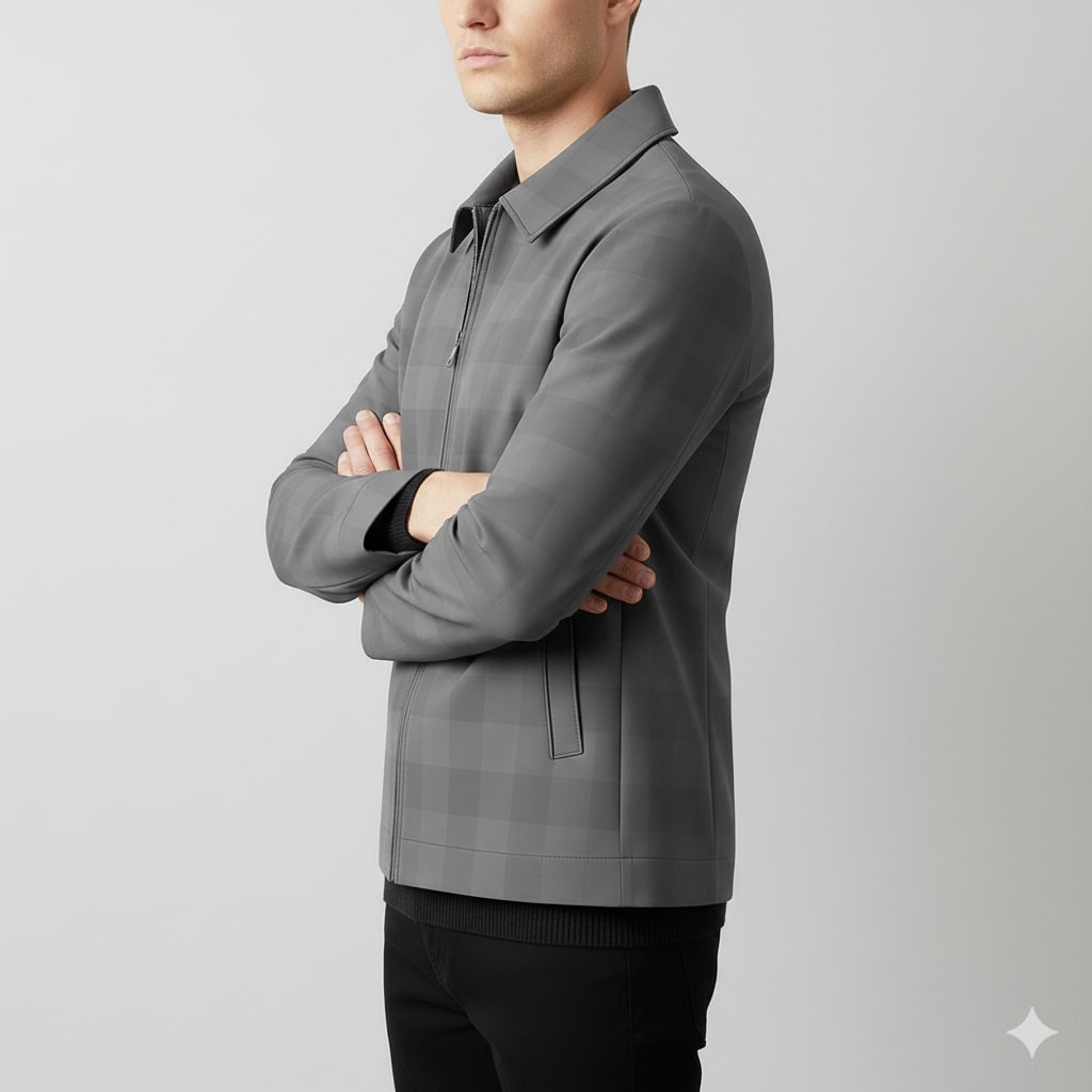 Men's checked tailored blazer with notch lapel