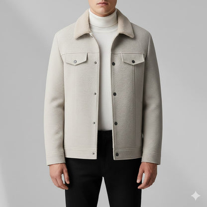 Blazer for men with textured wool blend fabric