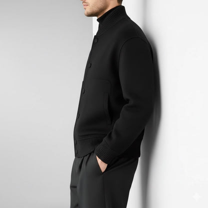 Men's wool blend shirt jacket with snap front