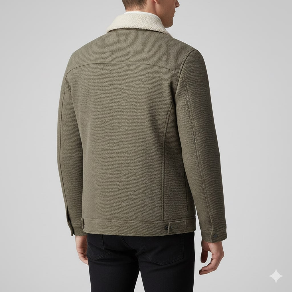 Blazer for men with textured wool blend fabric