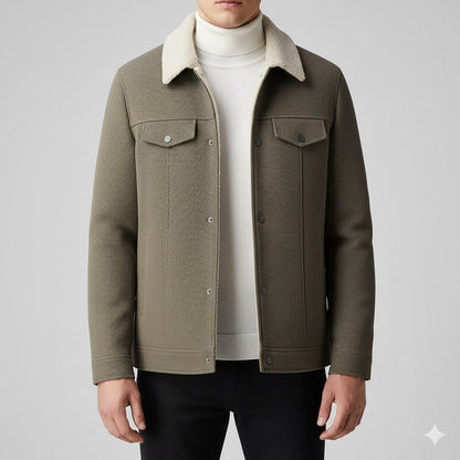 Blazer for men with textured wool blend fabric