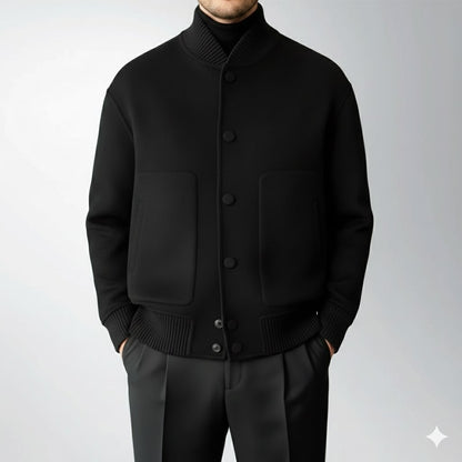 Men's wool blend shirt jacket with snap front