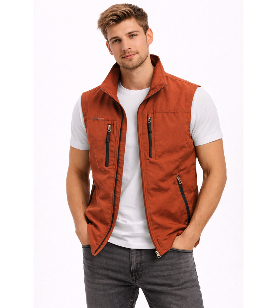 Ronan - Zip Gilet with Stand Collar