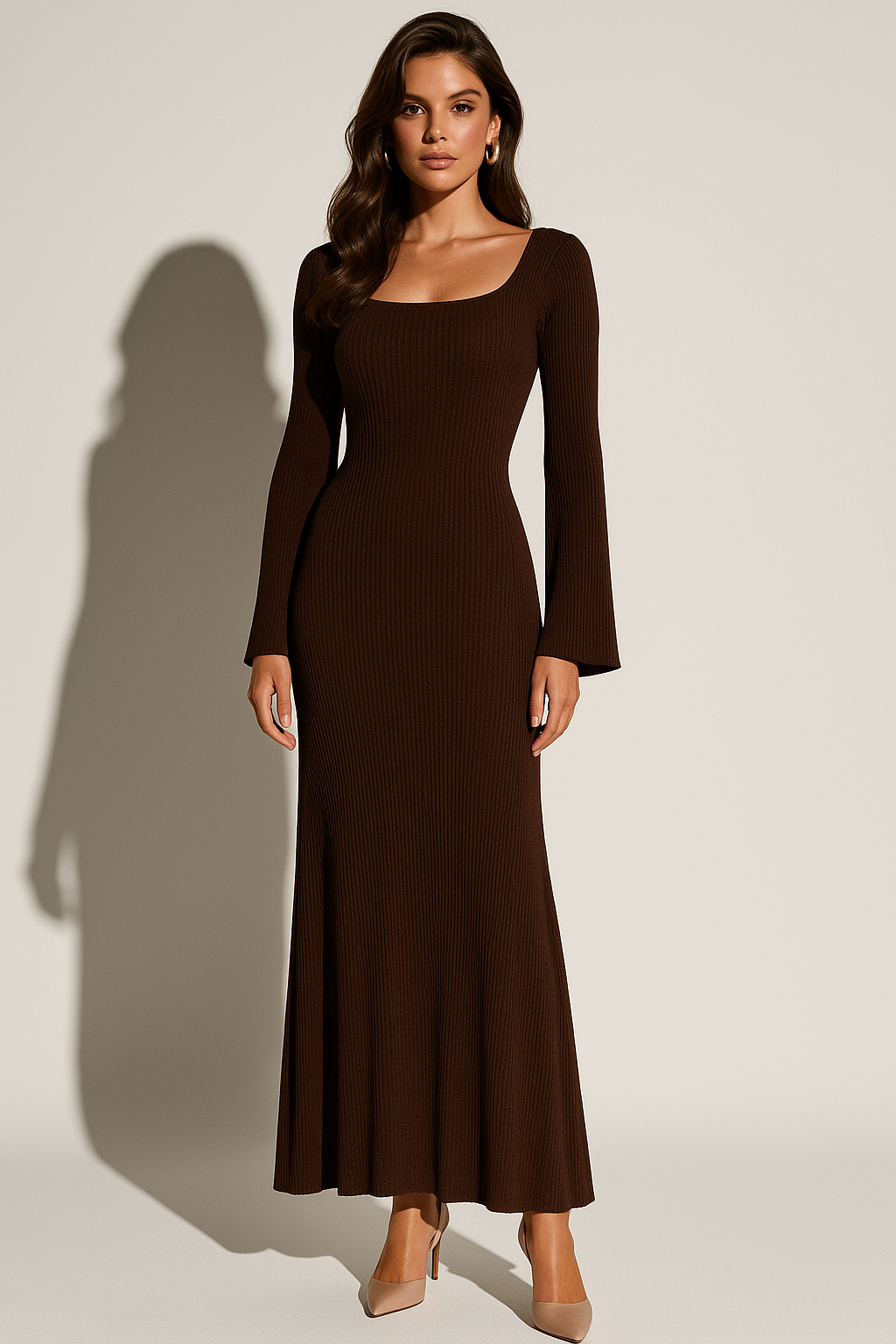 Ricarda - Ribbed Knit Floor-Length Maxi Dress