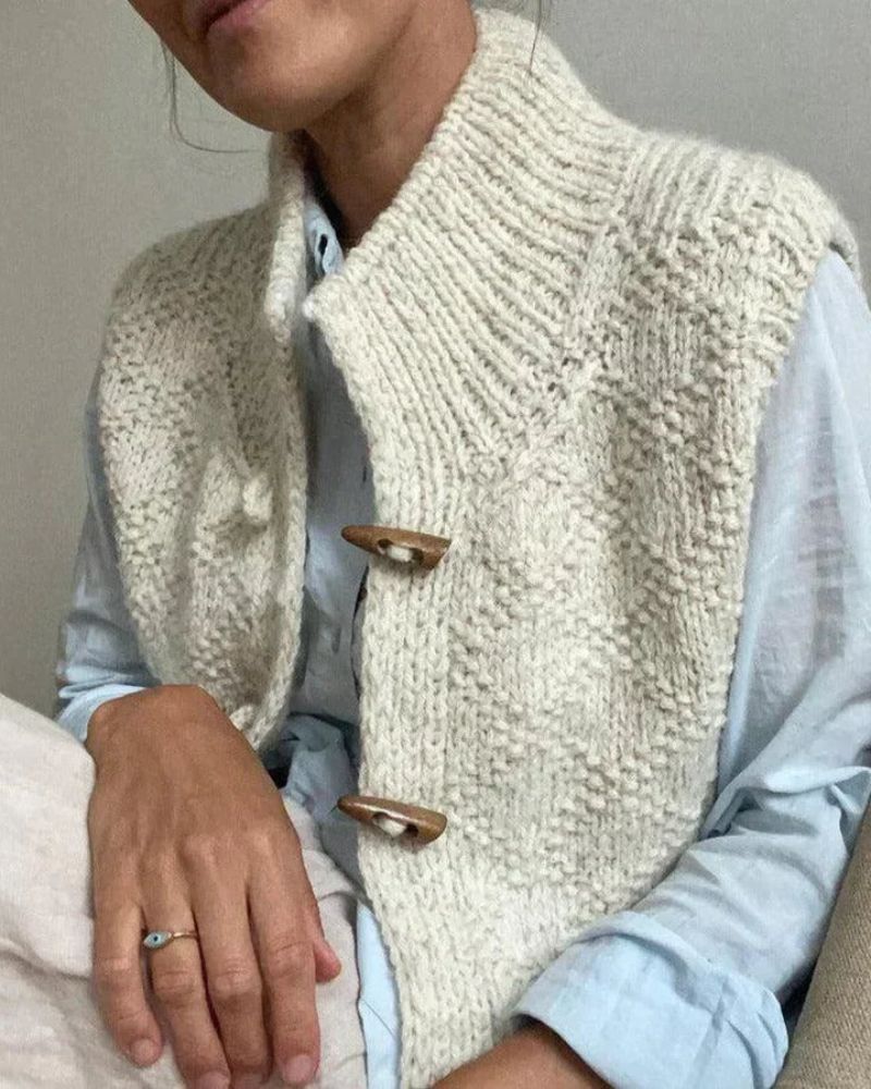 Women's sleeveless knit vest for layering