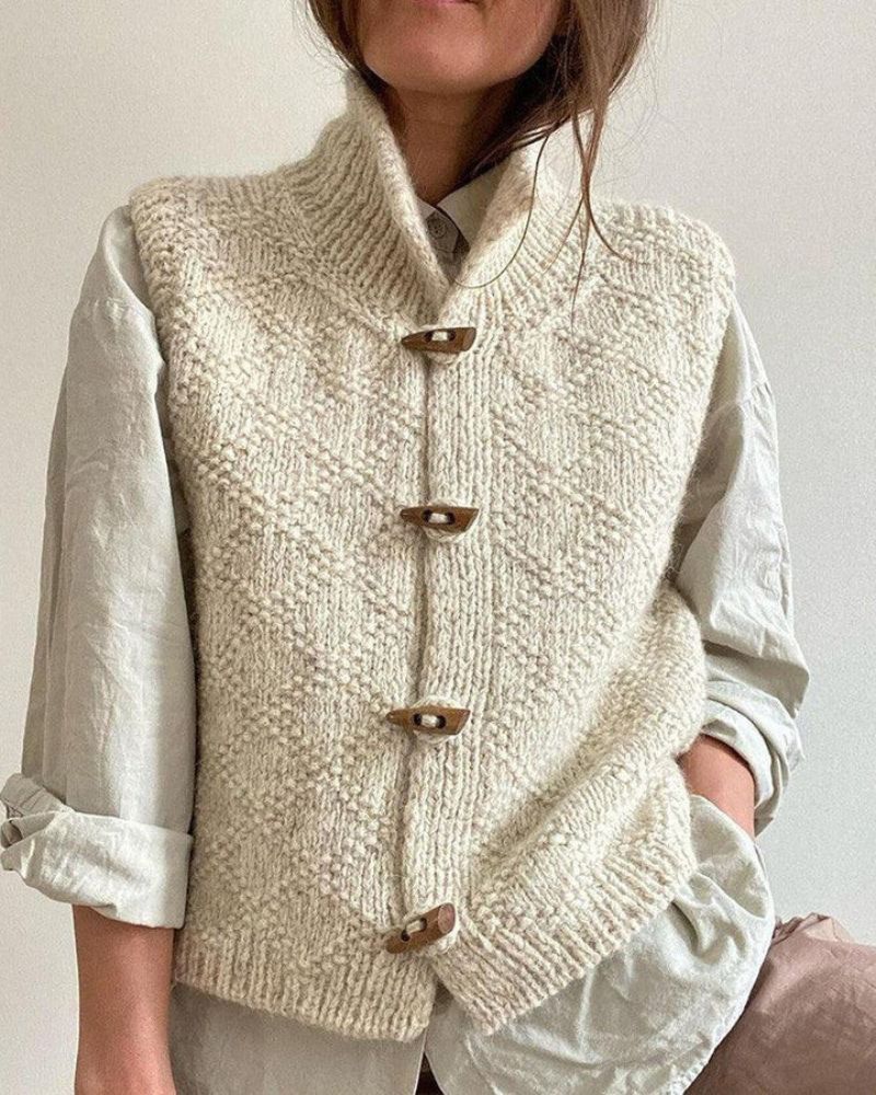 Women's sleeveless knit vest for layering
