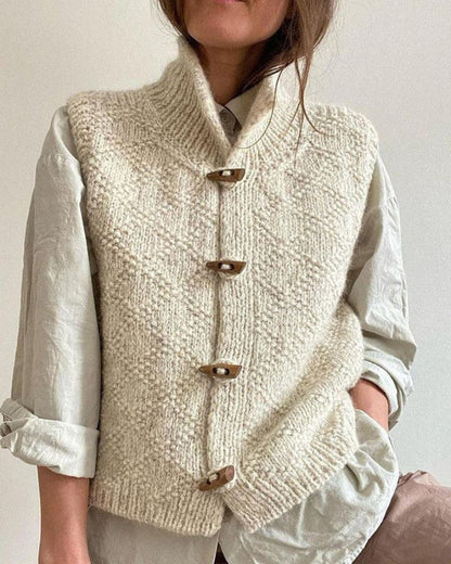 Women's sleeveless knit vest for layering