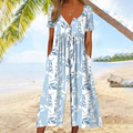 Alba | Short-Sleeve Button-Front Culotte Jumpsuit