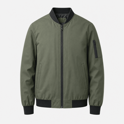 Men's bomber jacket with sleeve zip pocket