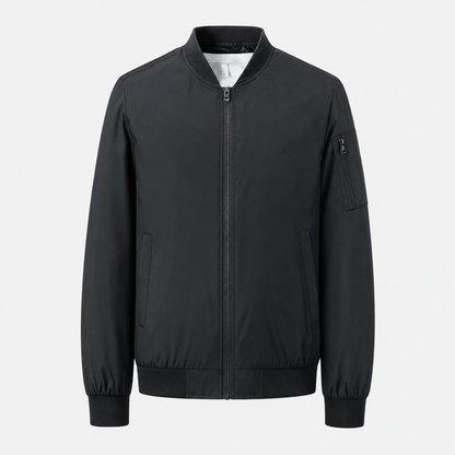 Men's bomber jacket with sleeve zip pocket