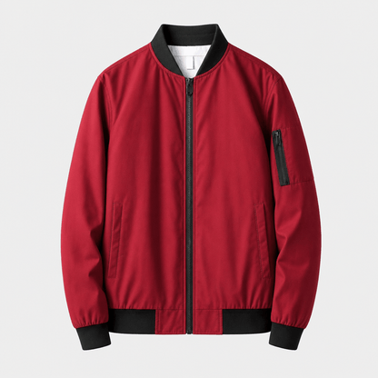 Men's bomber jacket with sleeve zip pocket