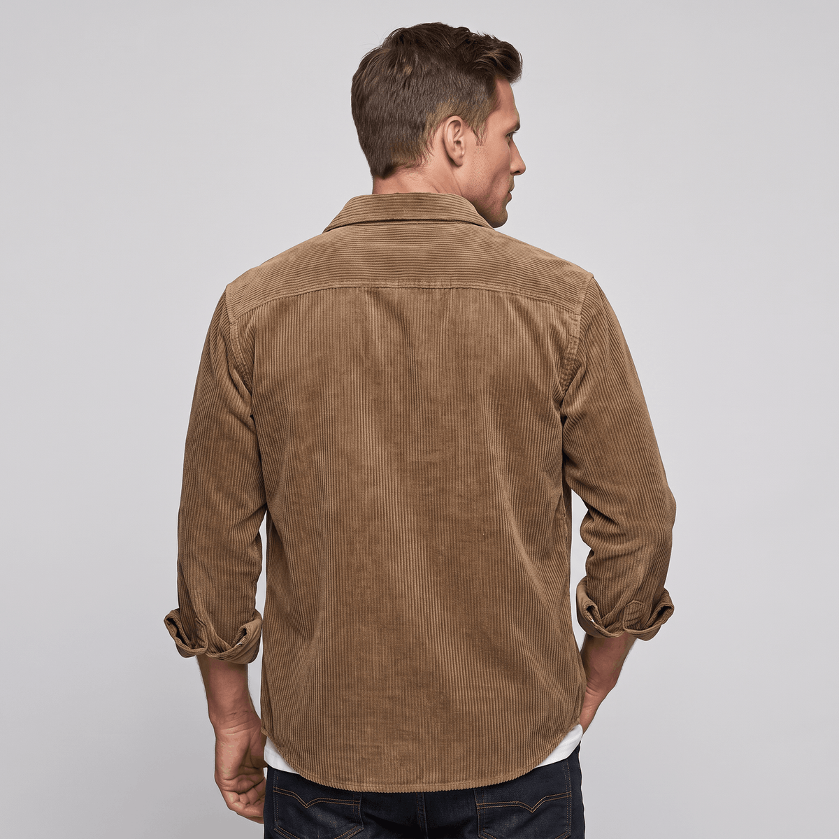 Cotton Corduroy Shirt in Relaxed Cut for Men