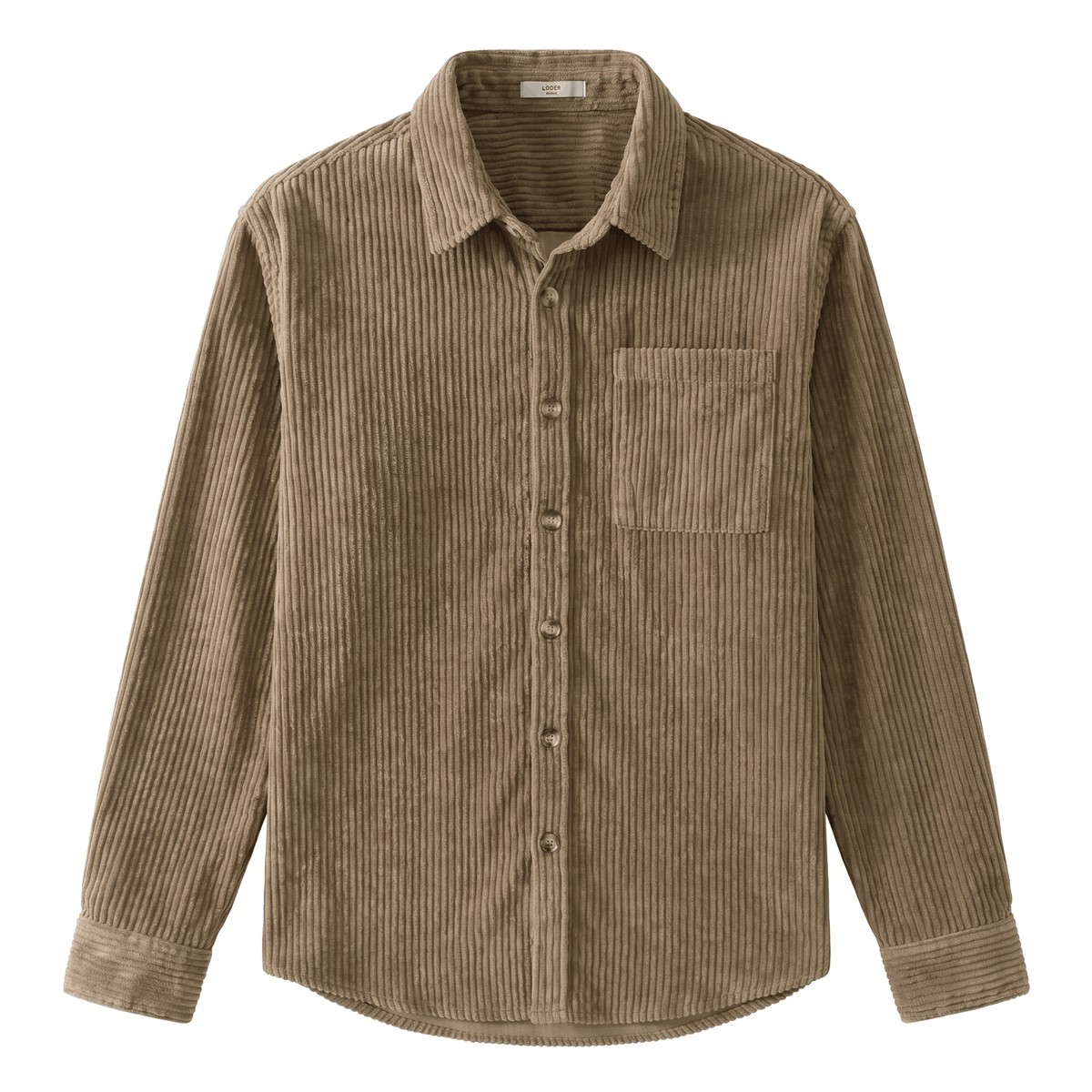 Cotton Corduroy Shirt in Relaxed Cut for Men