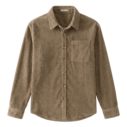 Cotton Corduroy Shirt in Relaxed Cut for Men