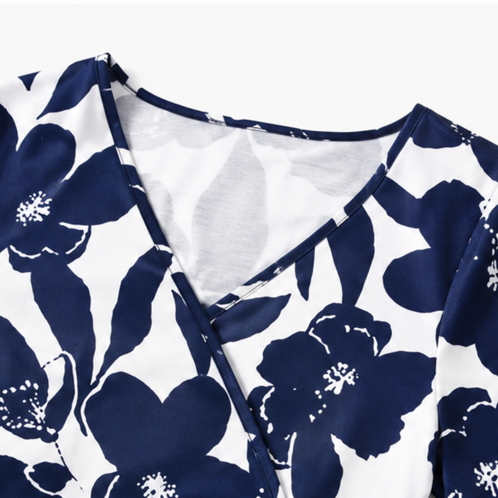 Rosalie - Classic Wrap Dress in Navy and Black