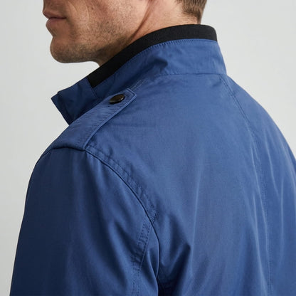 Men's stand collar bomber jacket with epaulettes