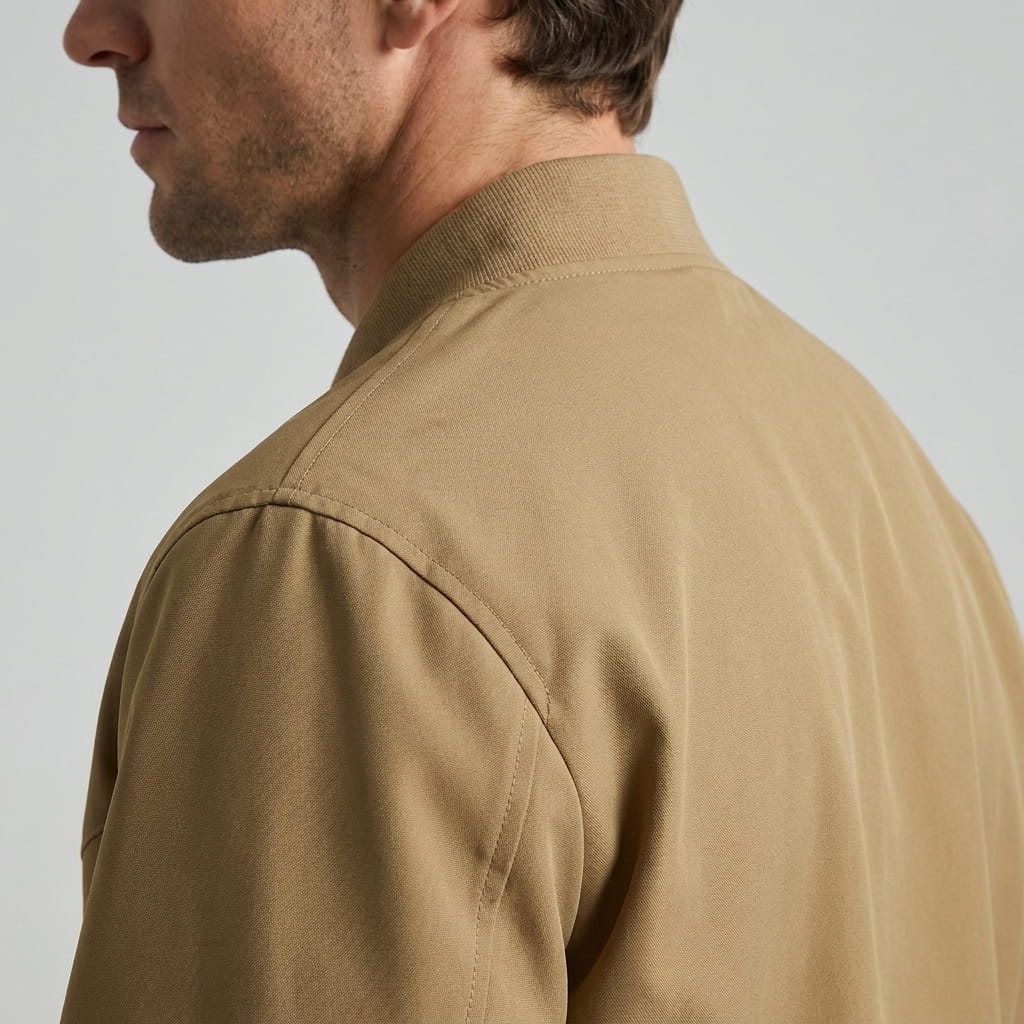 Men's zip up bomber jacket with ribbed cuffs