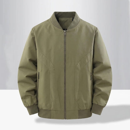 Men's zip up bomber jacket with ribbed cuffs