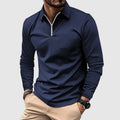 Ethan | Zip Up Long Sleeve Shirt with Striped Trim