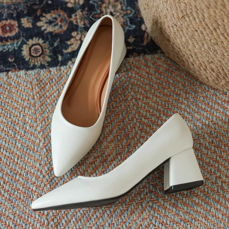 Women's slip-on block heel orthopedic heels
