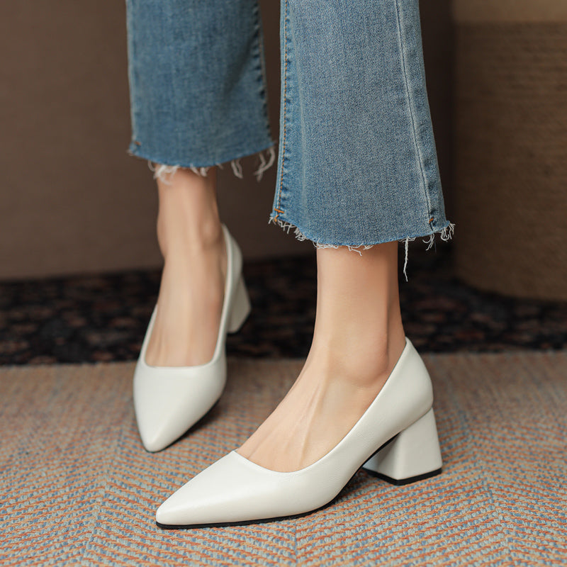 Women's slip-on block heel orthopedic heels
