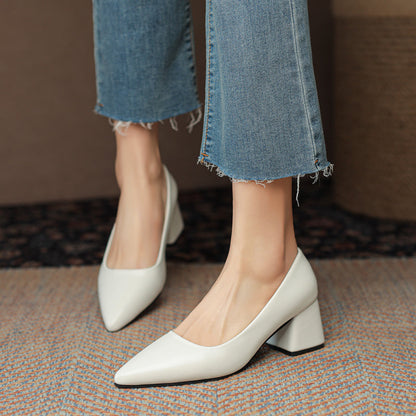 Women's slip-on block heel orthopedic heels