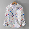 Ezra | Abstract Print Collared Shirt in Lightweight Cotton
