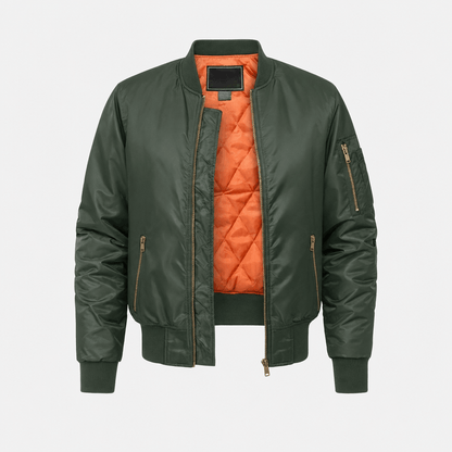 Men's quilted bomber jacket with utility pockets