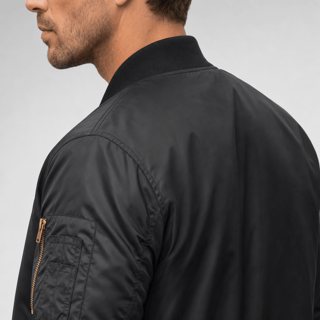Men's quilted bomber jacket with utility pockets