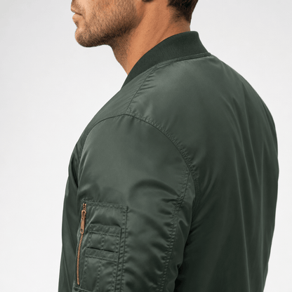 Men's quilted bomber jacket with utility pockets