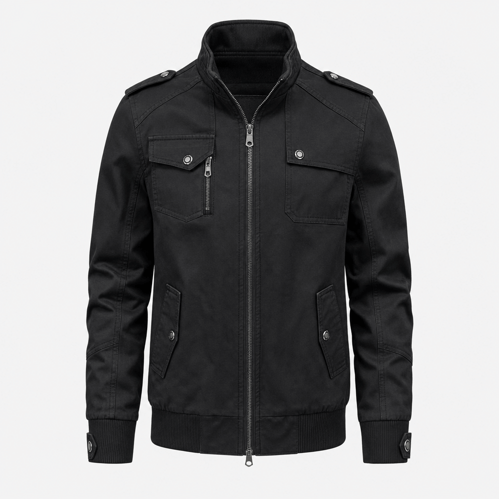 Men's utility bomber jacket with four flap pockets