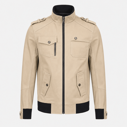 Men's utility bomber jacket with four flap pockets