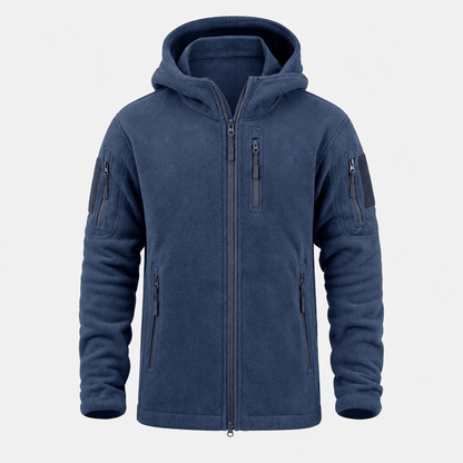Men's heavyweight hooded polar fleece jacket