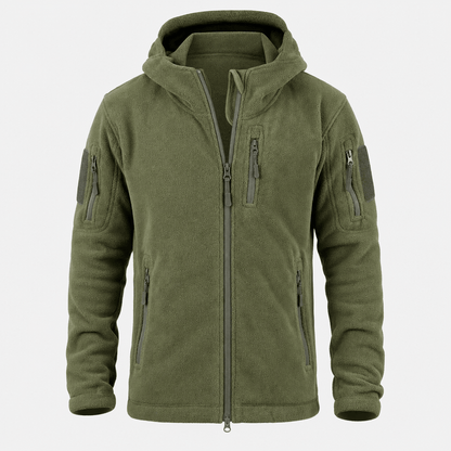 Men's heavyweight hooded polar fleece jacket