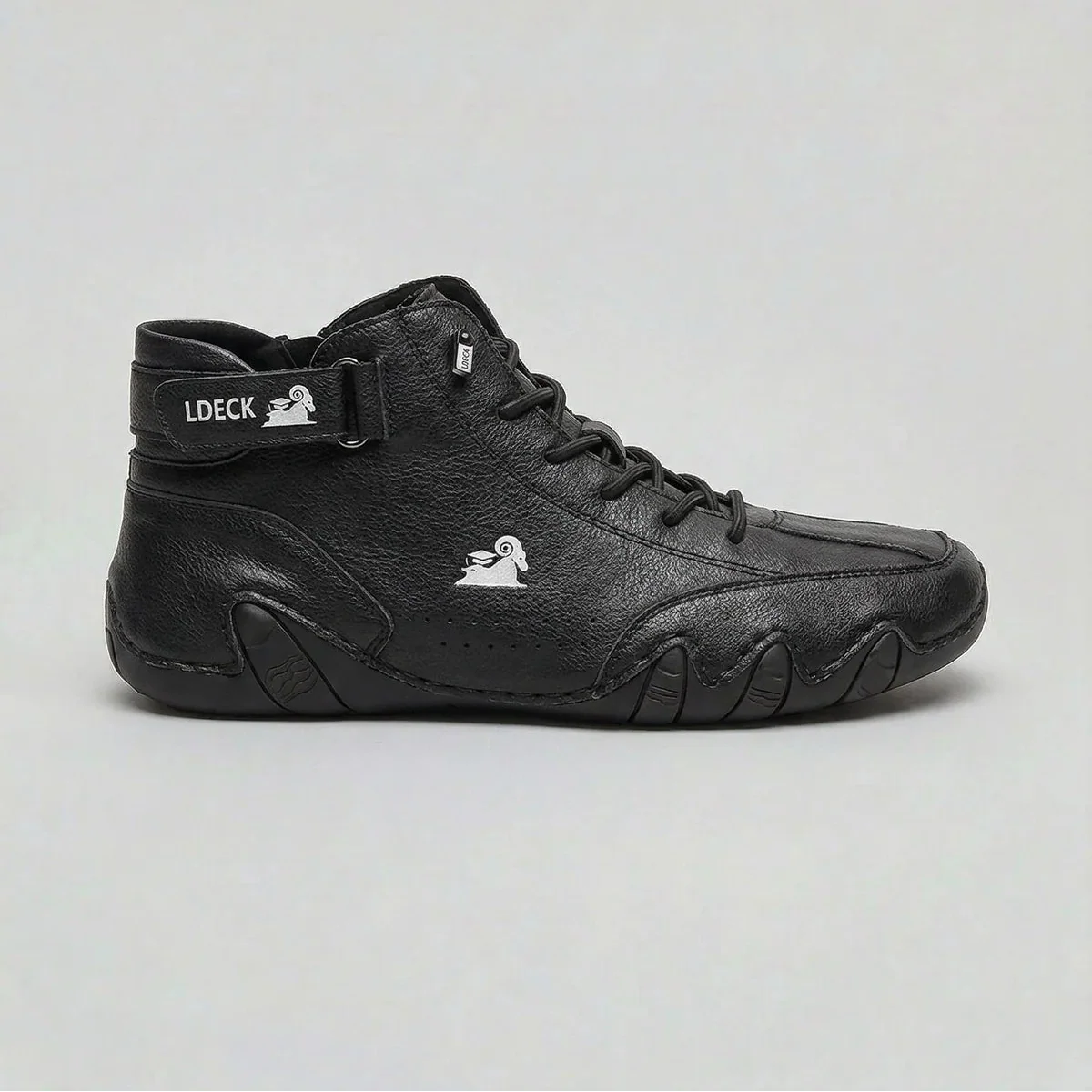 Suede high top boots for men - black