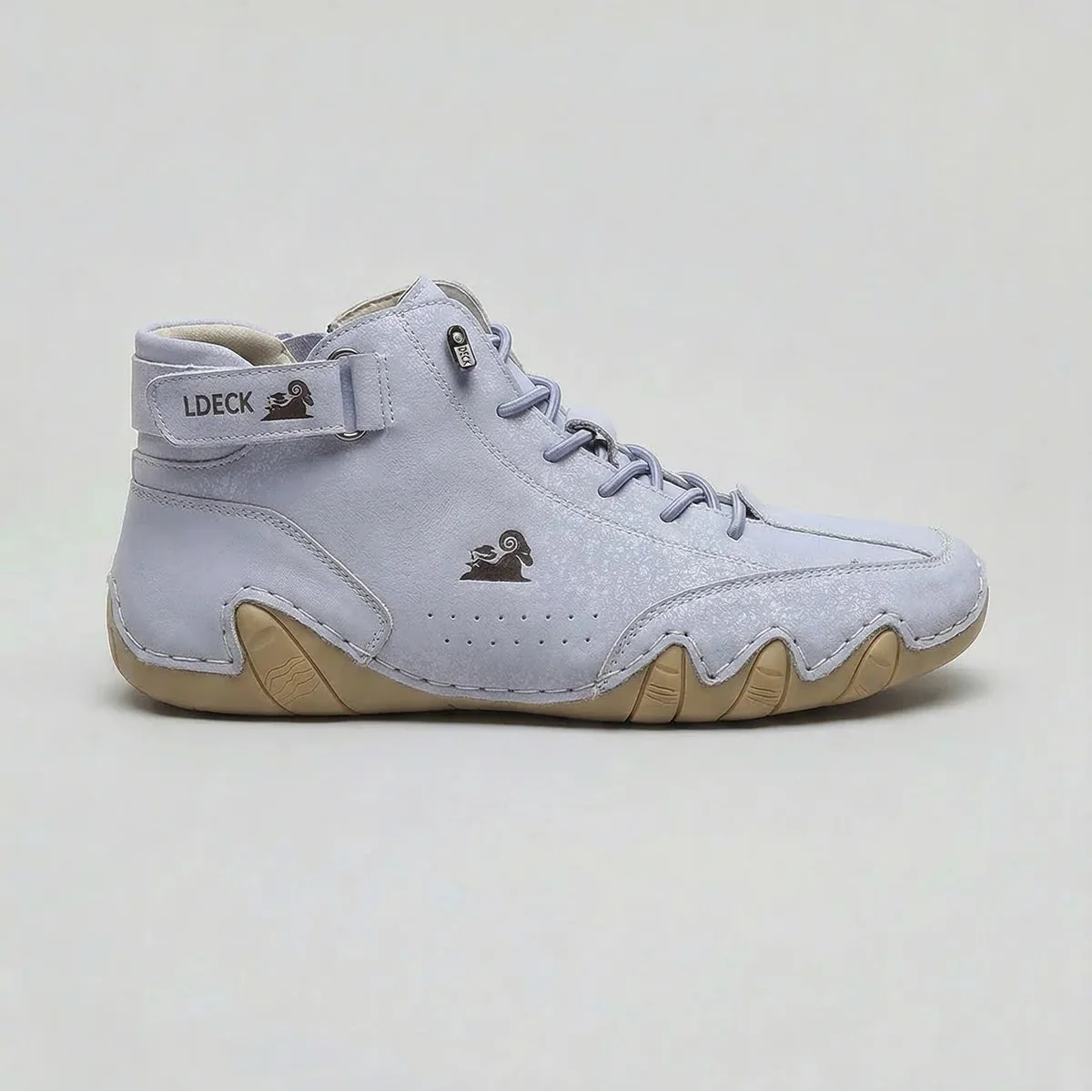 Suede high top boots for men - baby blue