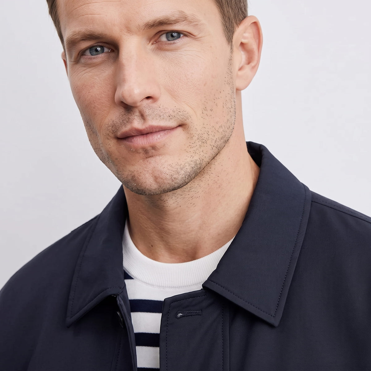 Men's bomber jacket with turn down collar