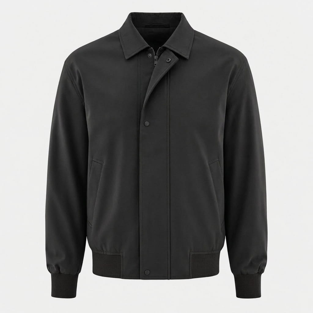 Men's bomber jacket with turn down collar