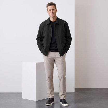 Men's bomber jacket with turn down collar