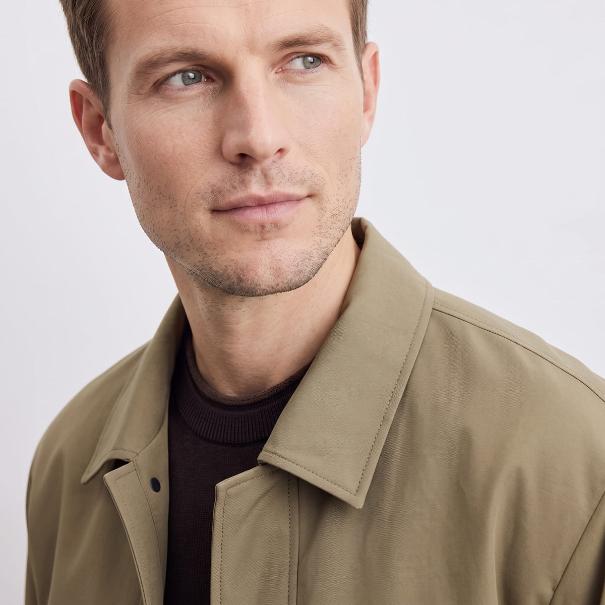 Men's bomber jacket with turn down collar