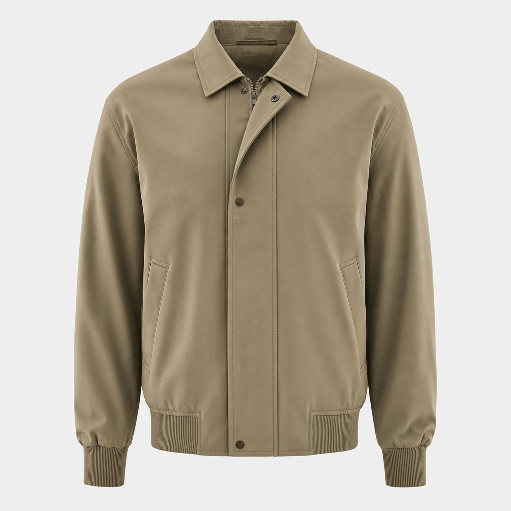 Men's bomber jacket with turn down collar