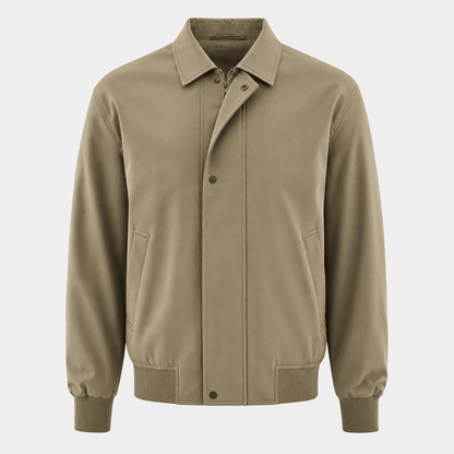 Men's bomber jacket with turn down collar